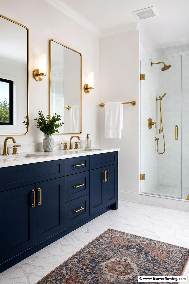 Brass Hardware Fixtures - 50 Fall Bathroom Decor Ideas Roundup- Timeless Tips