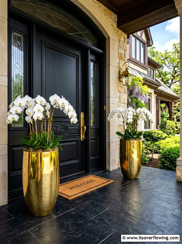 Brass Planters For Entryway - 25 front porch ideas with planters
