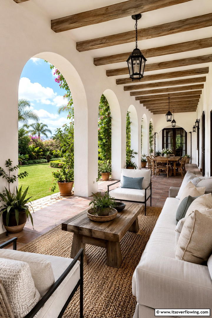 Breezy Veranda Design - 30 Spanish Mediterranean House Ideas for Warm Exteriors