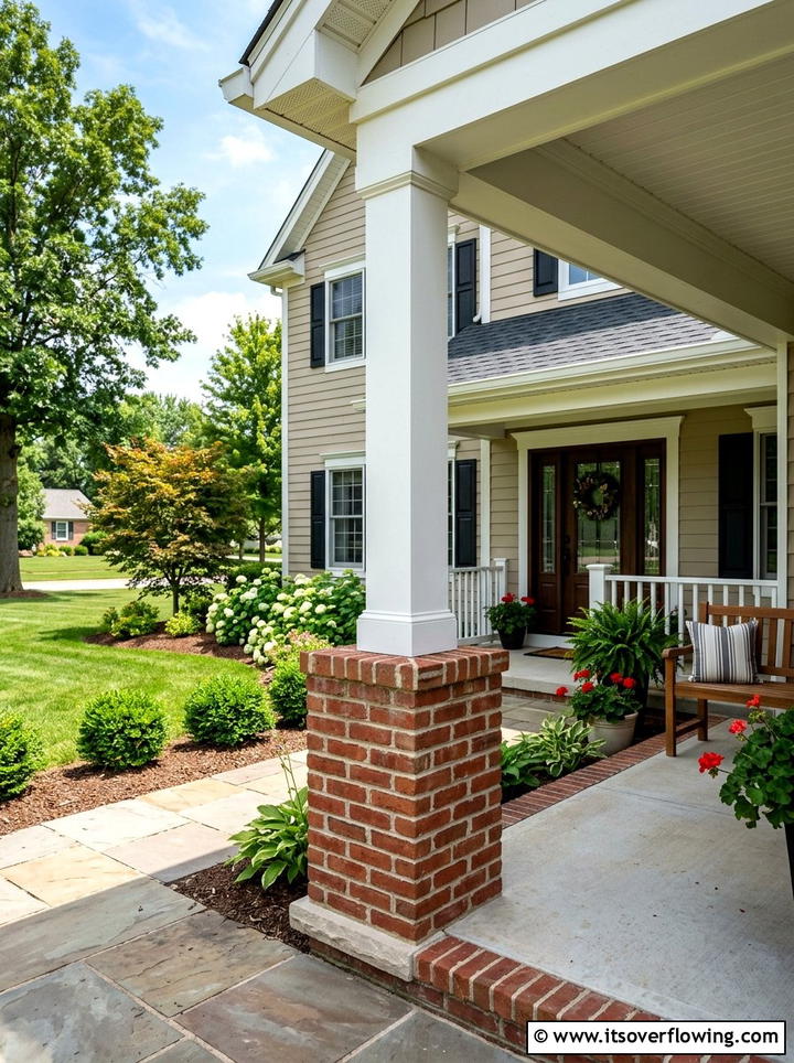 Brick Base Front Porch Column - 25 front porch ideas with columns