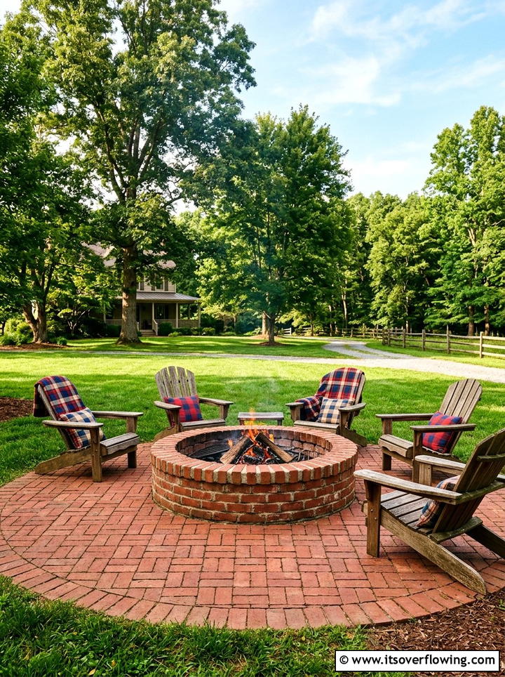 Brick Fire Pit - 25 backyard ideas with fire pit