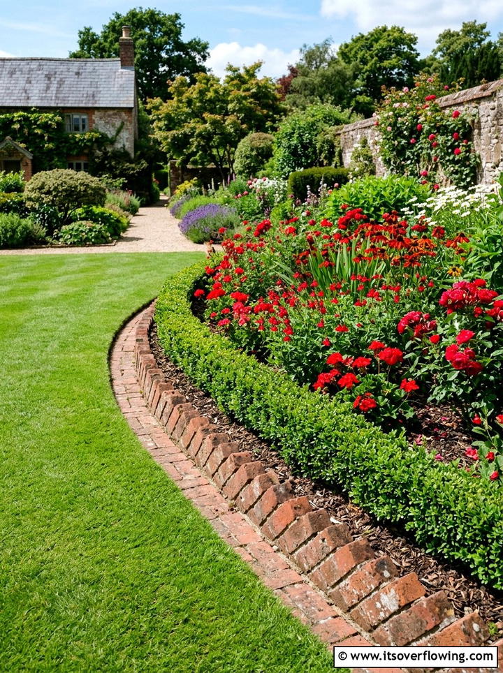 Brick Garden Border - 25 upcycled garden ideas with garden edging
