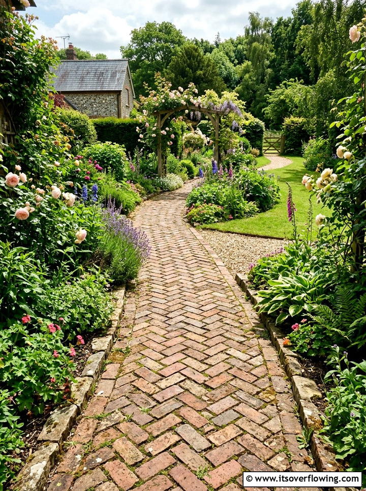 Brick Garden Path - 25 recycled garden ideas
