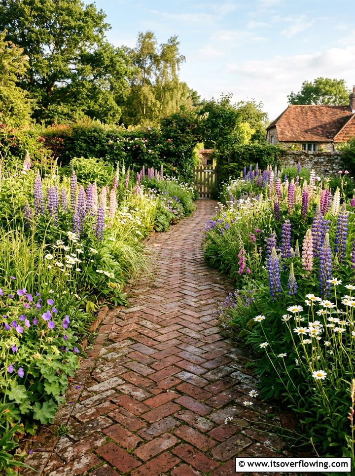 Brick Garden Path - 25 garden design ideas for cottage gardens