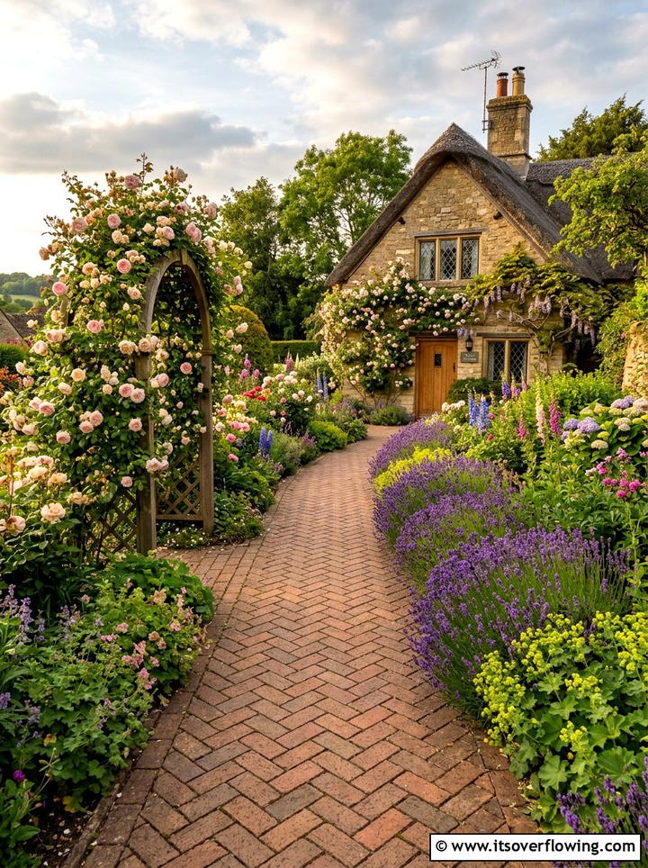 Brick Herringbone - 25 garden ideas with pathways