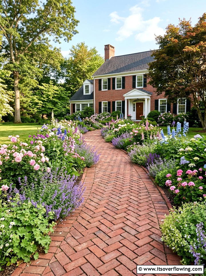 Brick Path Garden Border - 25 small garden ideas for front yard