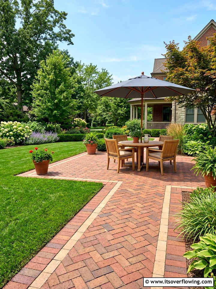Brick Patio Border - 25 backyard ideas with brick patio