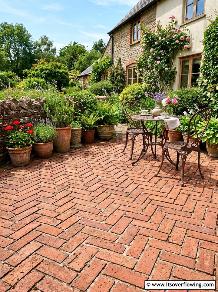 Brick Patio Flooring - 25 backyard decorating ideas with farmhouse accents