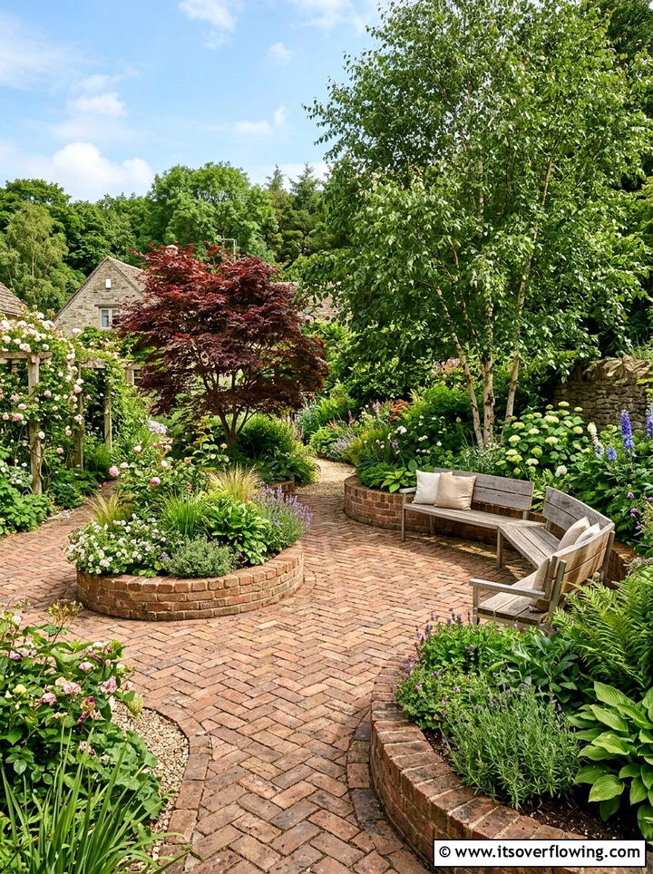 Brick Patio Garden Beds - 25 backyard ideas with brick patio