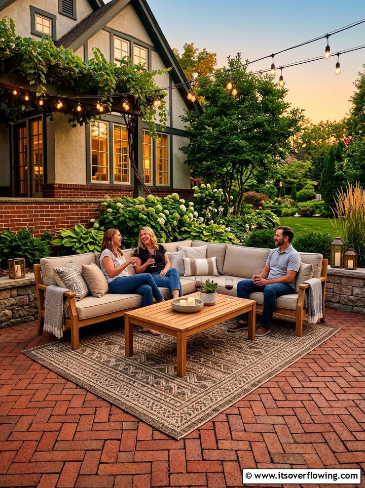Brick Patio Seating Area - 25 backyard ideas with brick patio