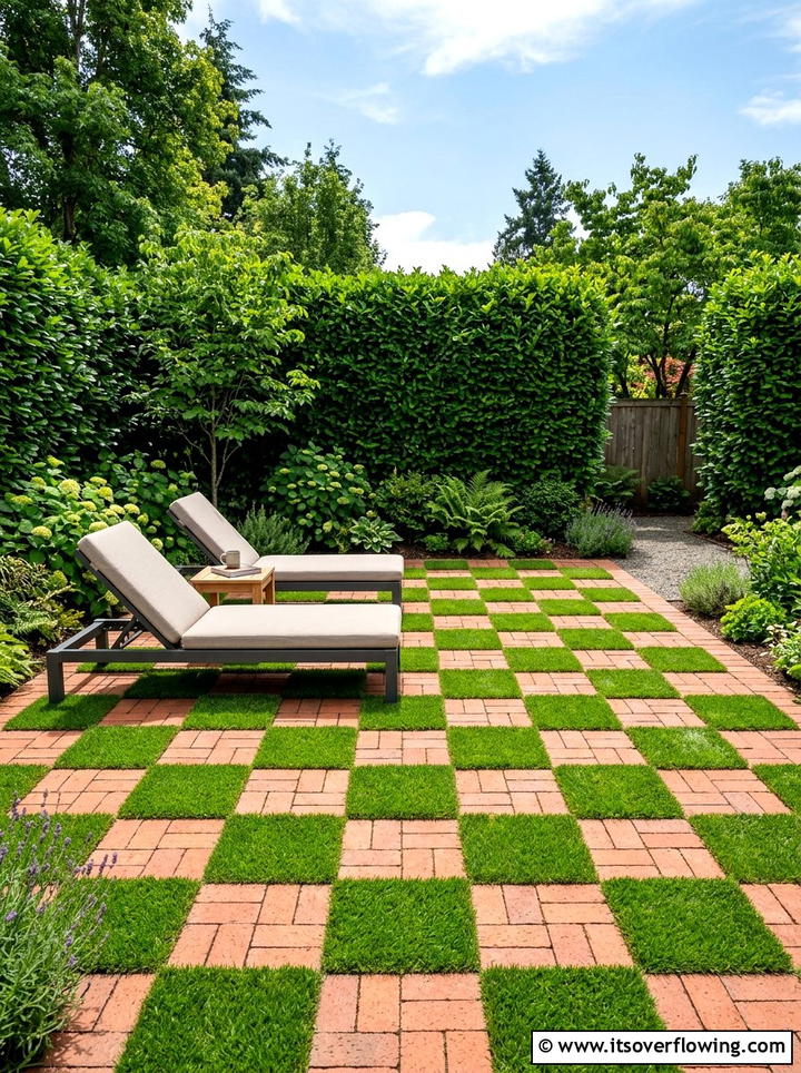 Brick Patio With Grass - 25 backyard ideas with brick patio