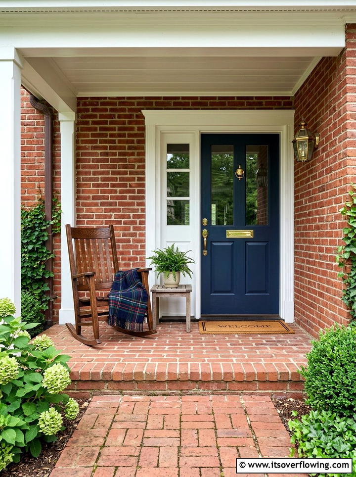 Brick Porch Entry - 25 front porch decor ideas with throws