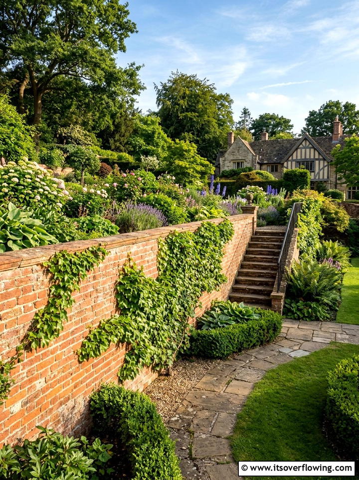 Brick Retaining Wall - 25 backyard ideas with terracing