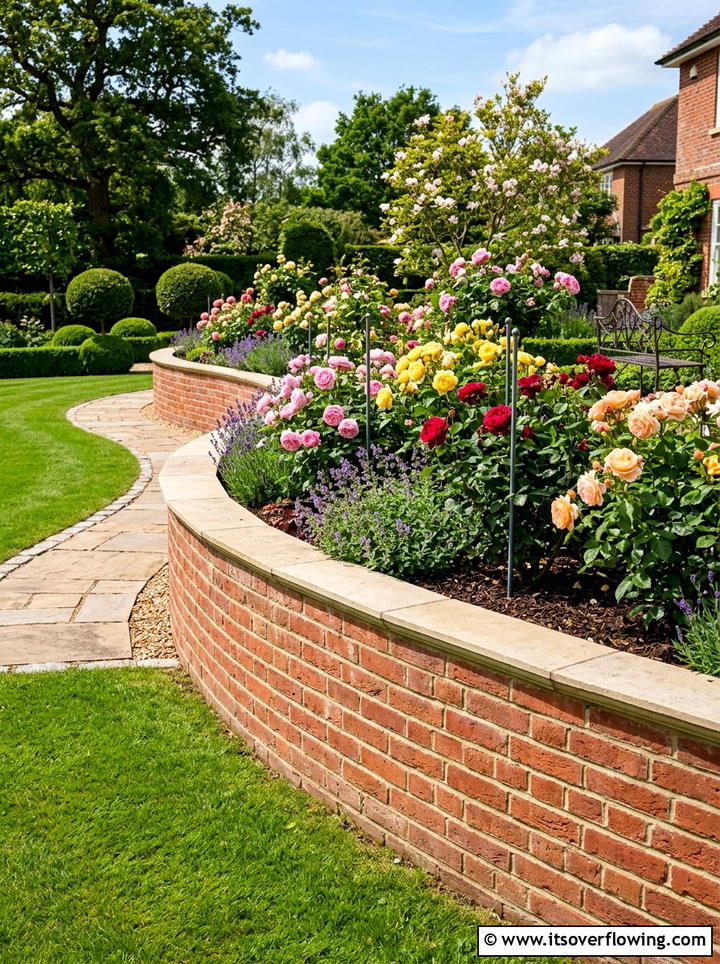 Brick Retaining Wall Garden - 25 backyard ideas with retaining wall