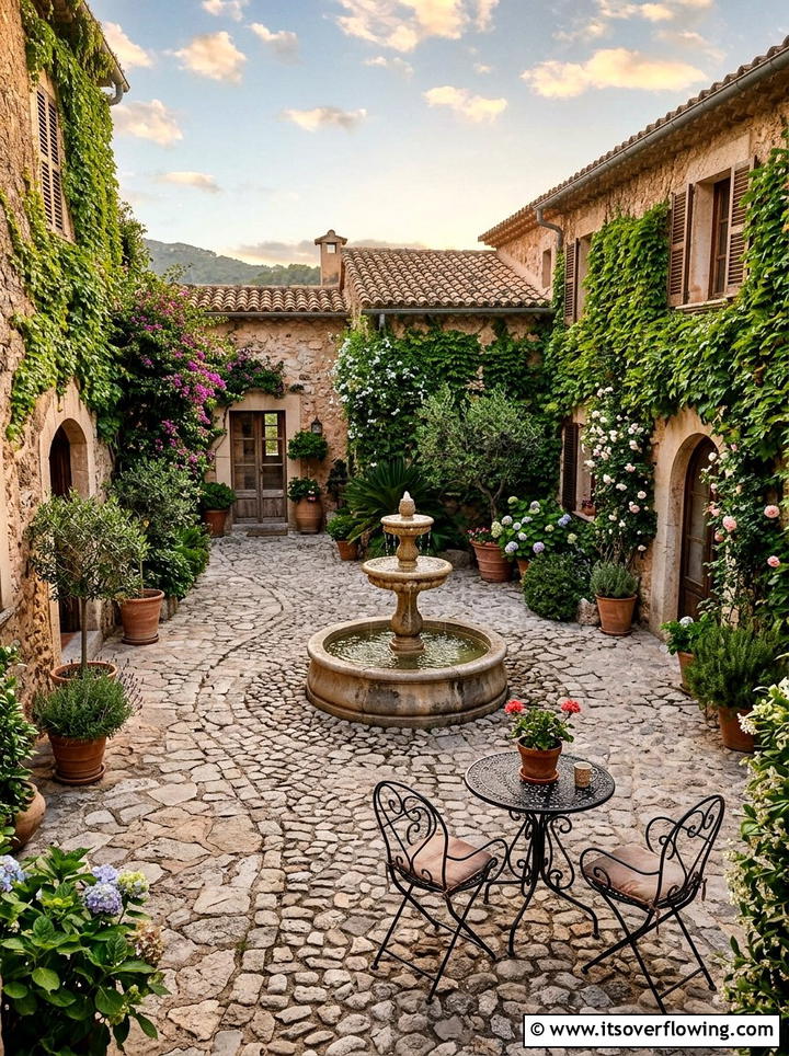 Brick Retaining Wall - 25 backyard ideas with string lights