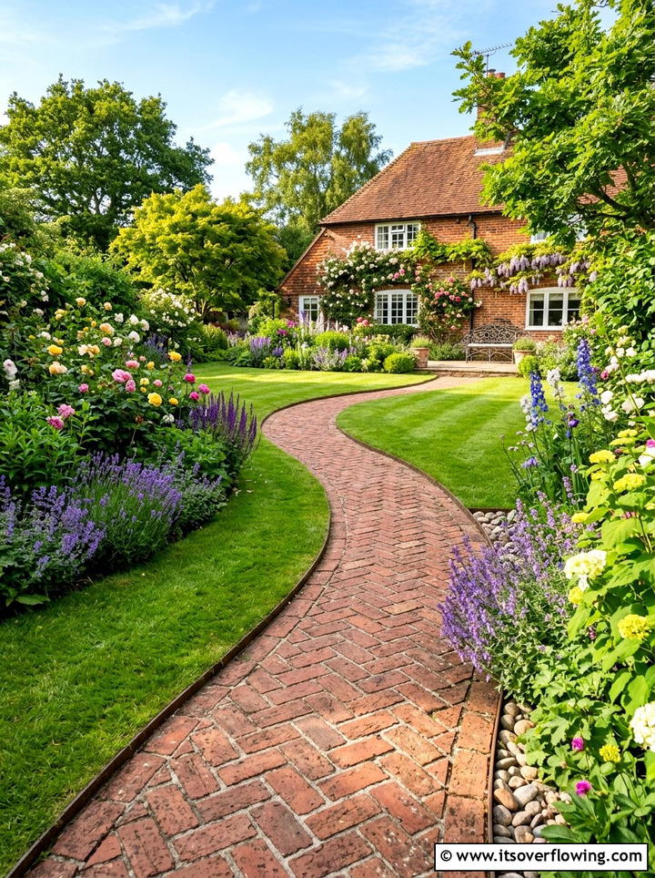 Brick Stepping Stone Walk - 25 backyard decorating ideas with stepping stones