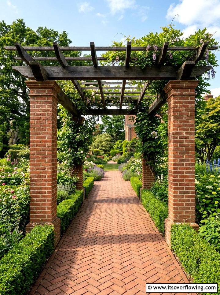 Brick Walkway Arbor - 25 garden ideas with arbors