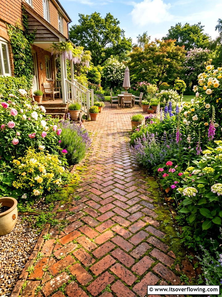 Brick Walkway Stones - 25 backyard ideas with stepping stones