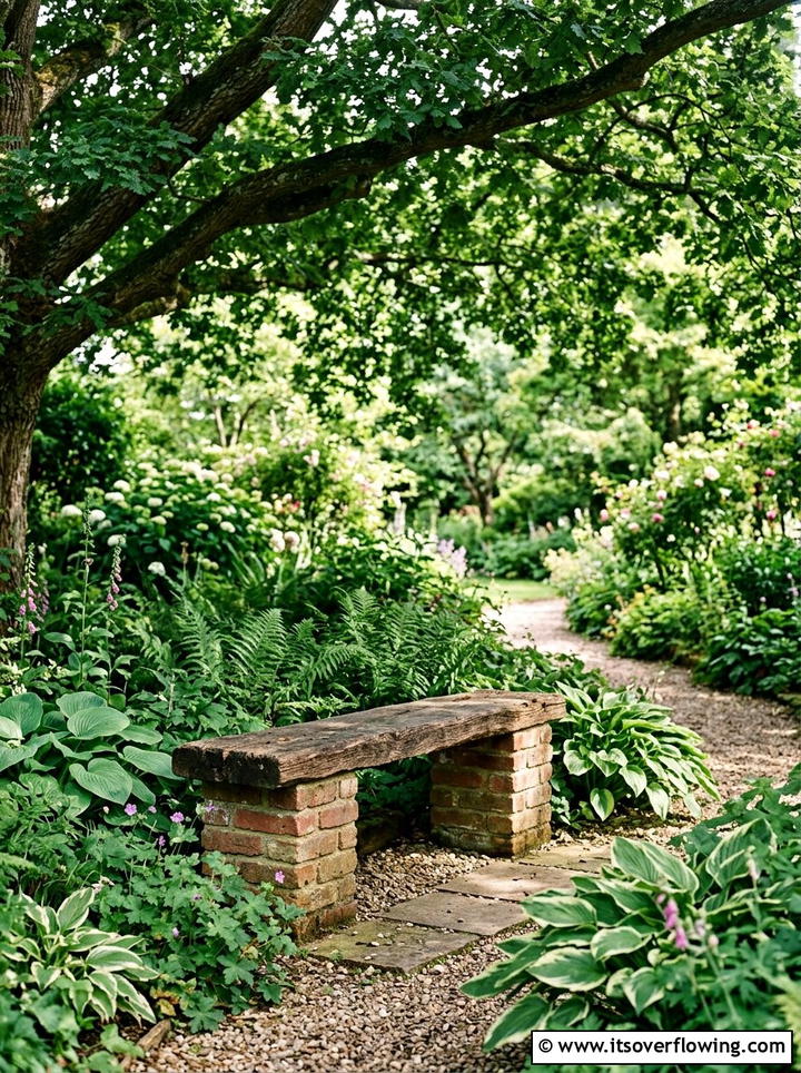 Brick garden bench - 25 upcycled garden ideas with bricks