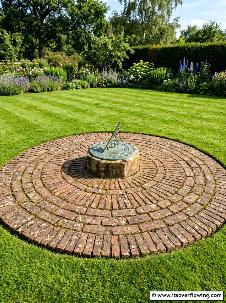 Brick garden circle - 25 recycled garden ideas with old bricks