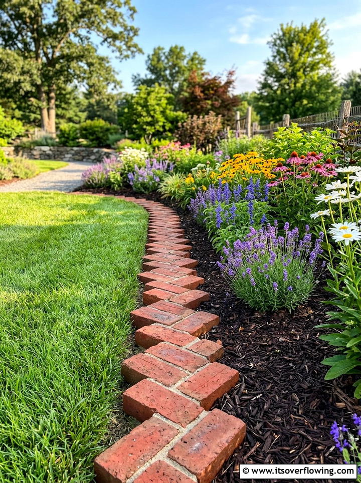 Brick garden edging - 25 upcycled garden ideas with bricks