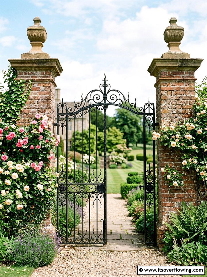 Brick garden gate pillars - 25 recycled garden ideas with old bricks