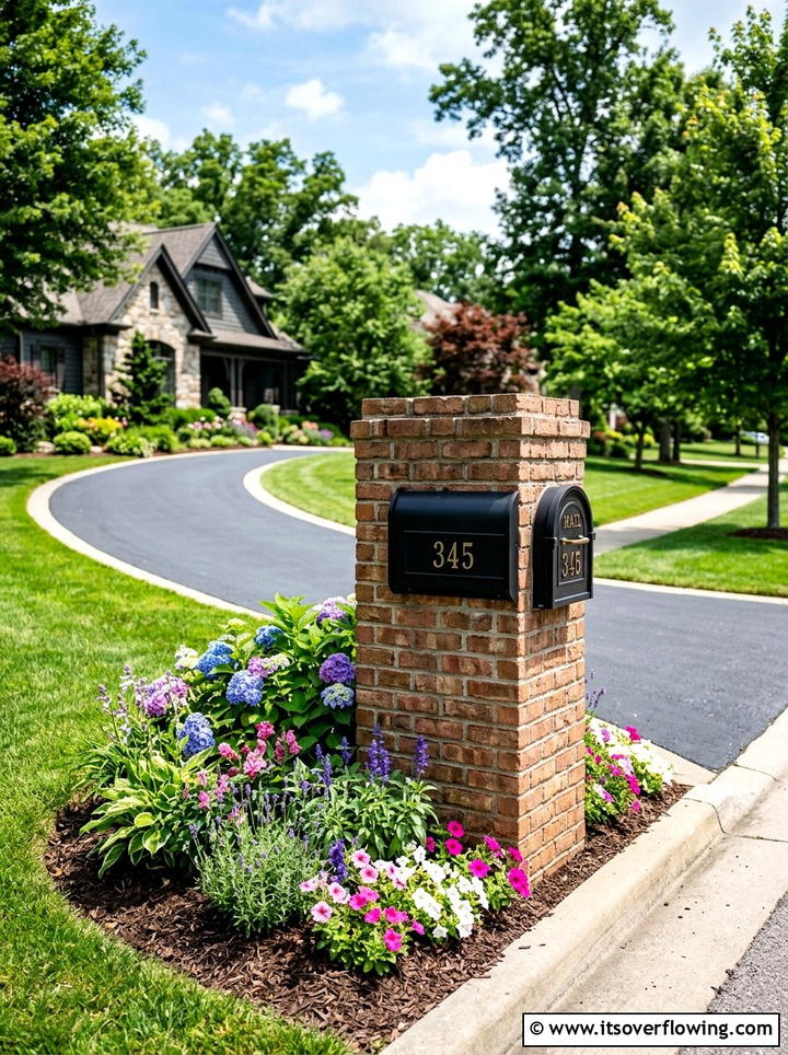 Brick garden mailbox - 25 recycled garden ideas with old bricks