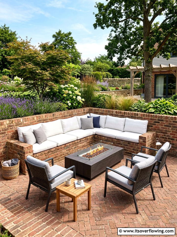 Brick garden seating - 25 recycled garden ideas with old bricks