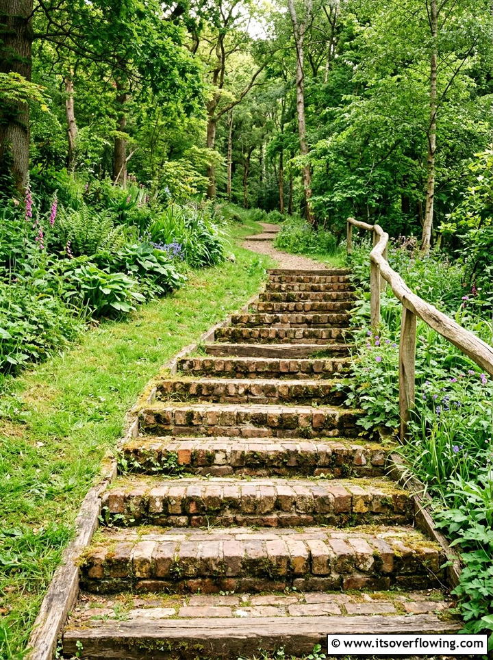 Brick garden steps - 25 recycled garden ideas with old bricks