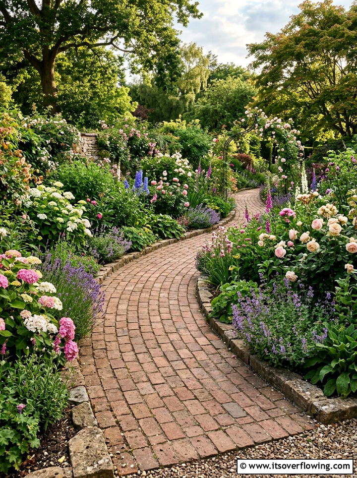 Brick garden walkway - 25 recycled garden ideas with old bricks