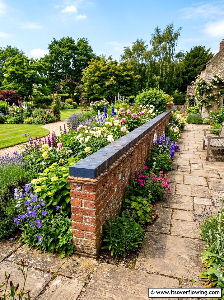 Brick garden wall - 25 recycled garden ideas with old bricks