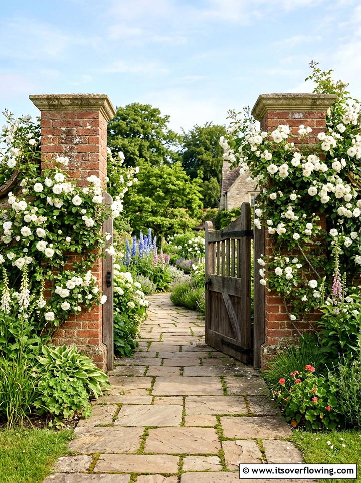 Brick gate pillars - 25 upcycled garden ideas with bricks
