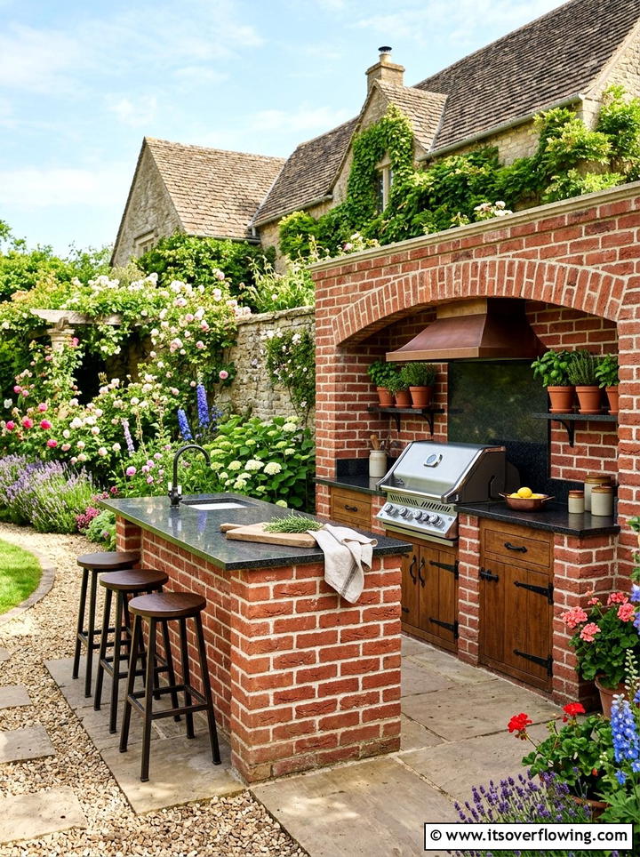 Brick outdoor kitchen - 25 backyard ideas with outdoor kitchen
