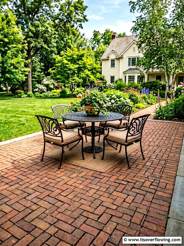Brick patio - 25 upcycled garden ideas with bricks