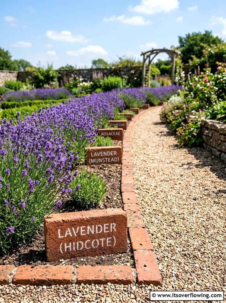 Brick plant identifiers - 25 recycled garden ideas with plant labels
