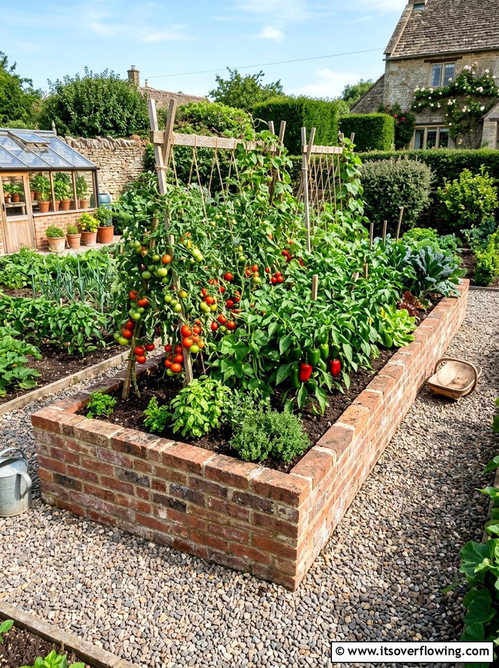 Brick raised bed - 25 upcycled garden ideas with bricks