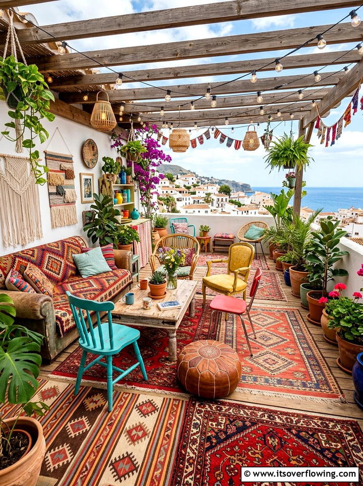 Bright Bohemian Terrace - 25 backyard ideas for rental homes