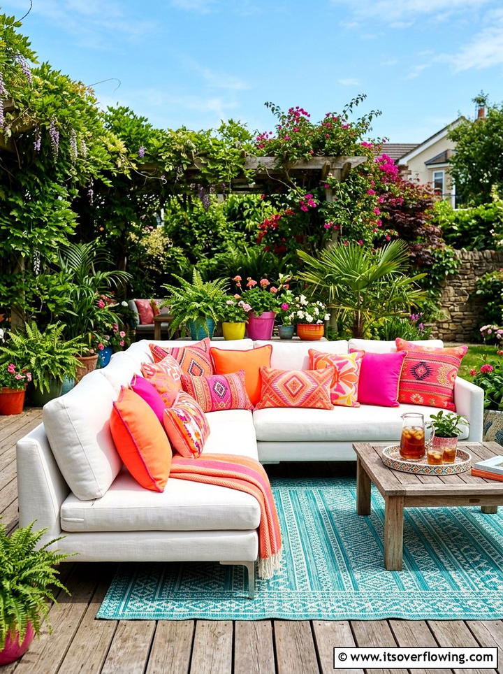 Bright Outdoor Pillows - 25 front porch decor ideas with bright colors