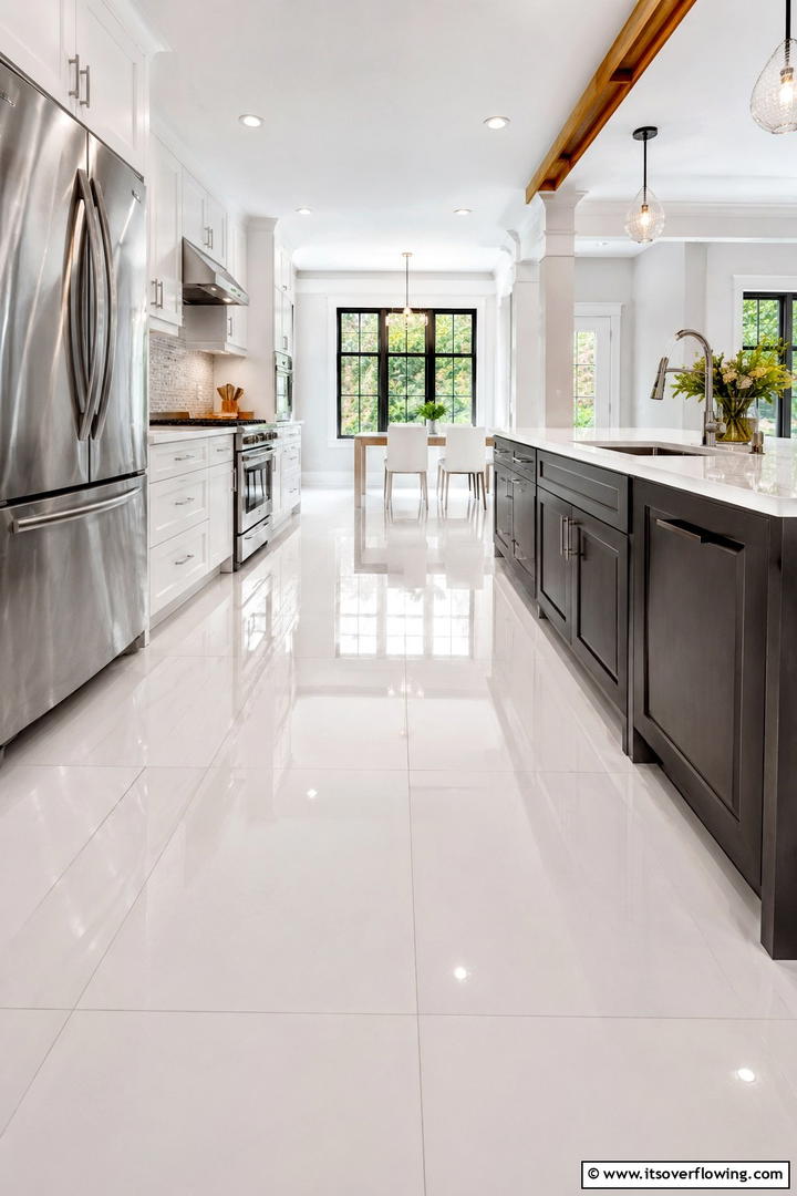 Bright White Floor Tiles - 30 Small White Kitchen Ideas for Bright, Airy Spaces