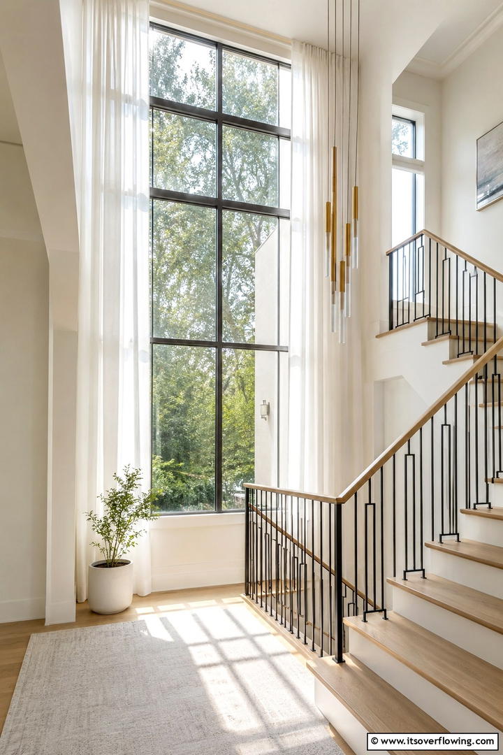 Bright and Airy Landing - 30 Stair Landing Ideas to Maximize Functional Spaces