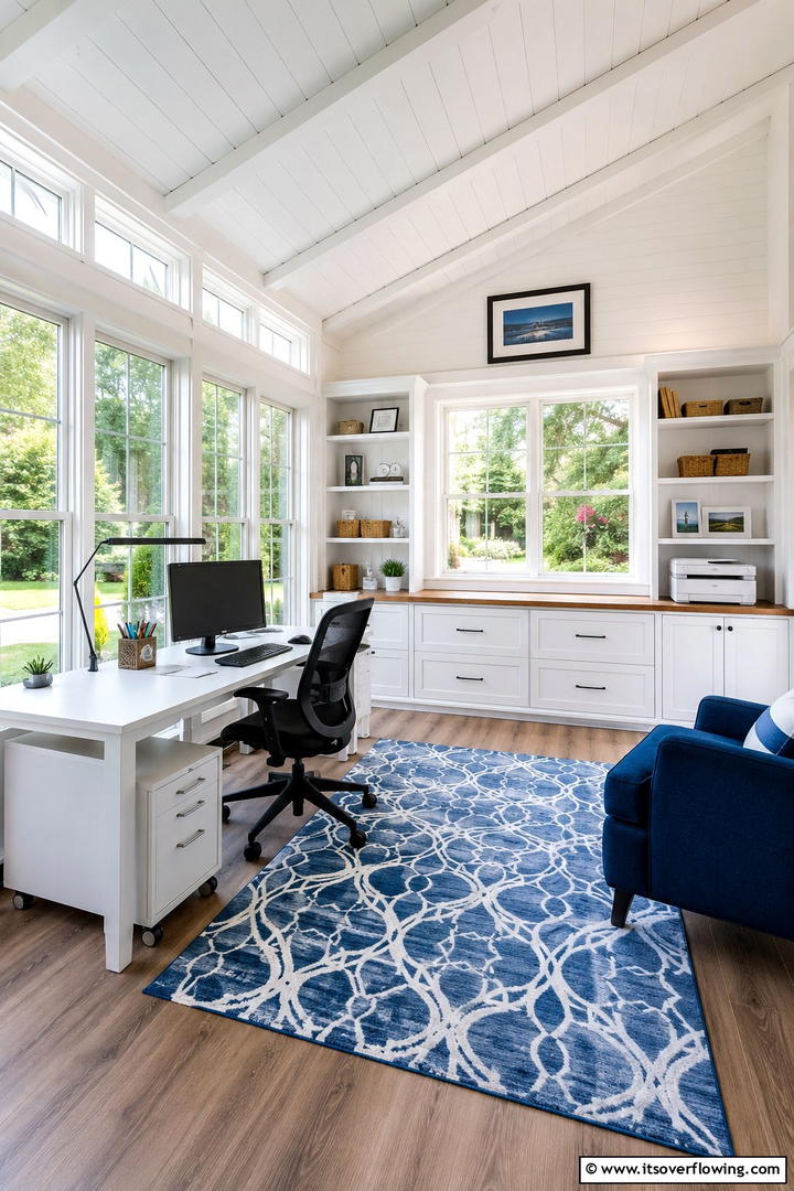 Bright and Airy Workspace - 30 She Shed Interior Ideas for Personalized Retreats