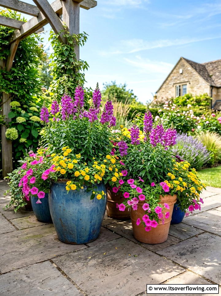 Bright container plants - 25 creative garden ideas with maximal flower color