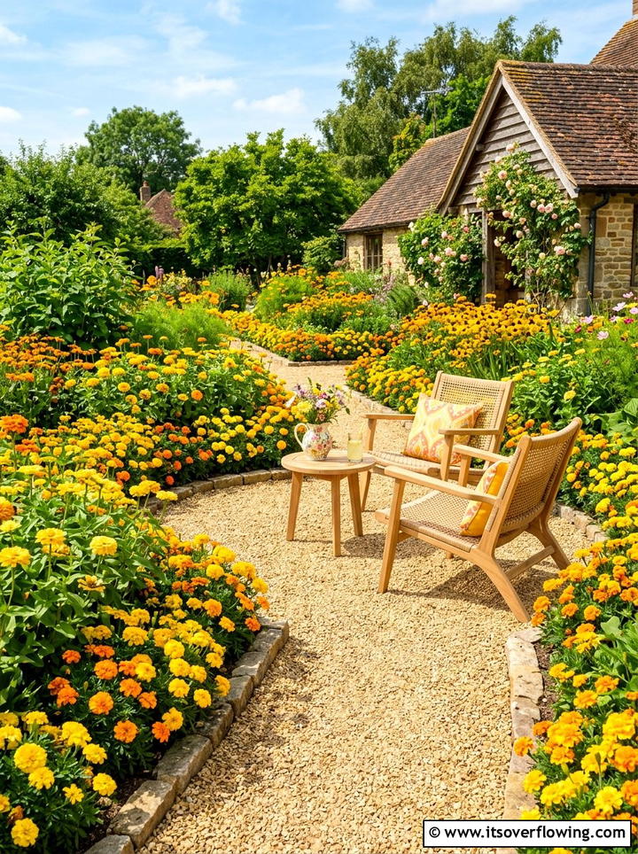 Bright yellow and orange garden - 25 garden design ideas with color themes