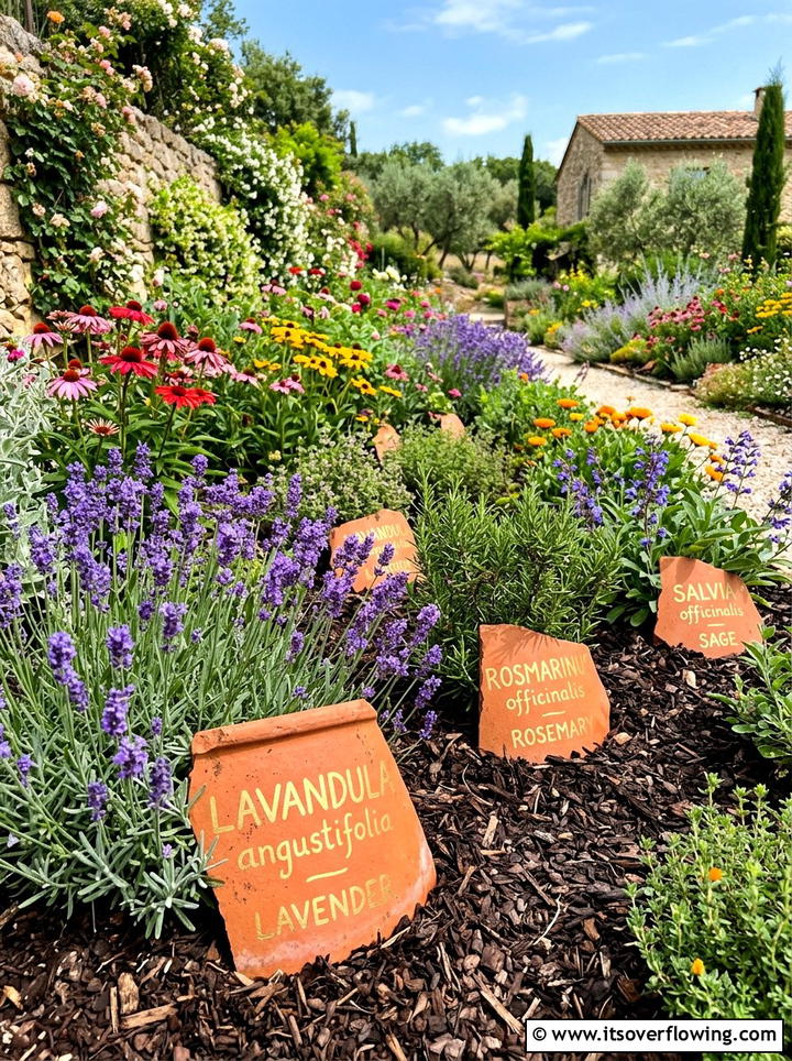 Broken Terracotta Pot Labels - 25 garden ideas with plant markers