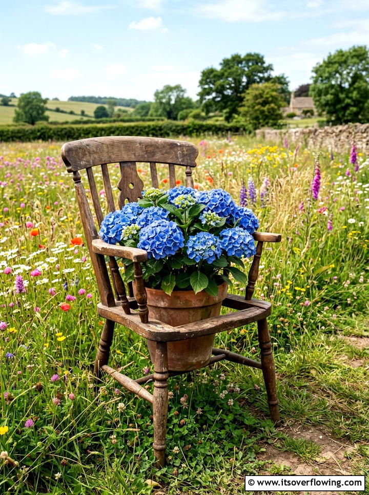 Broken Wooden Chair - 25 reusing old things ideas for rustic garden look