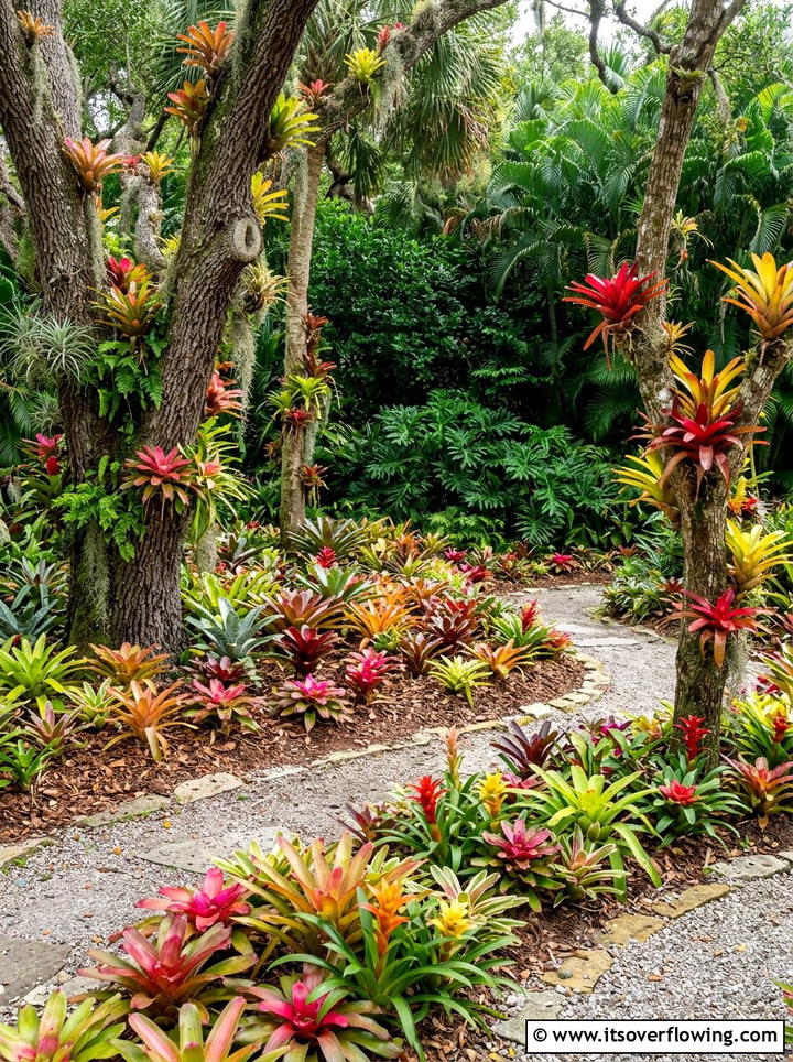 Bromeliad Garden Layout - 25 backyard ideas with tropical plants