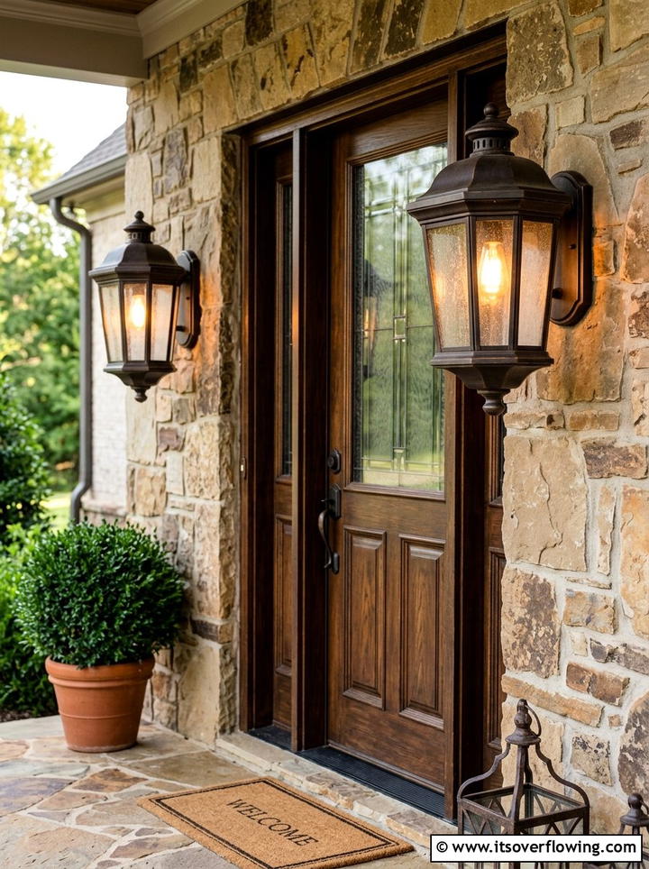 Bronze Porch Sconces - 25 front porch ideas with metal decor