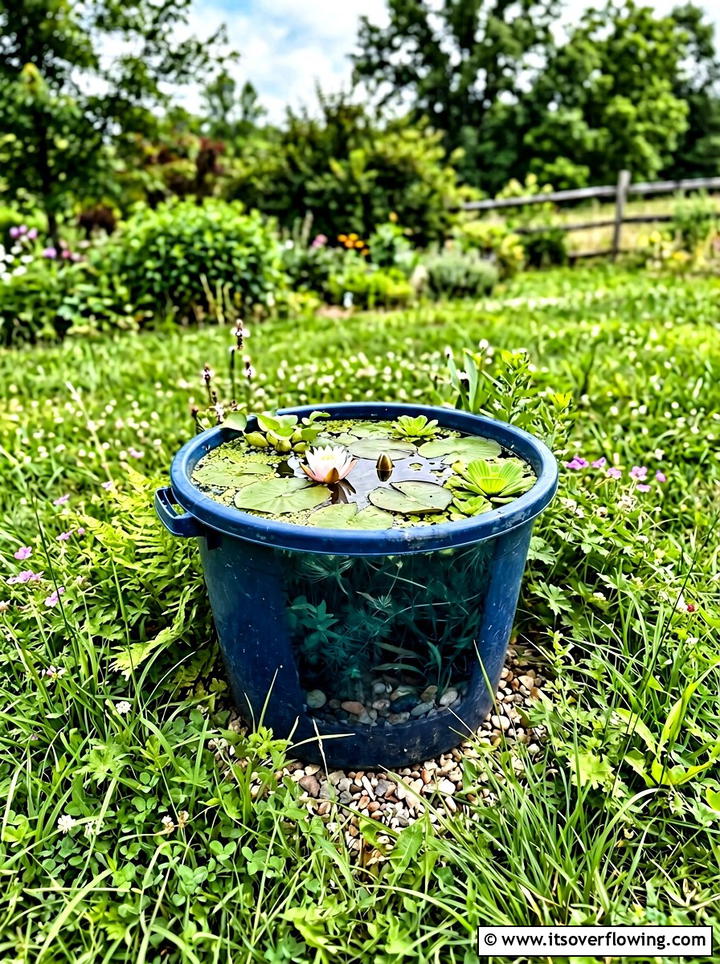 Bucket pond garden - 25 recycled garden ideas for school projects