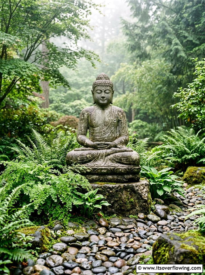 Buddha Garden Statue - 25 backyard decorating ideas with zen retreat vibe