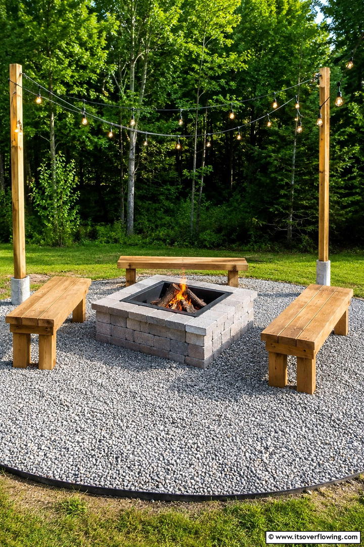 Budget Friendly DIY Square Fire Pit - 30 Square Fire Pit Ideas for Modern Outdoor Gathering Spaces